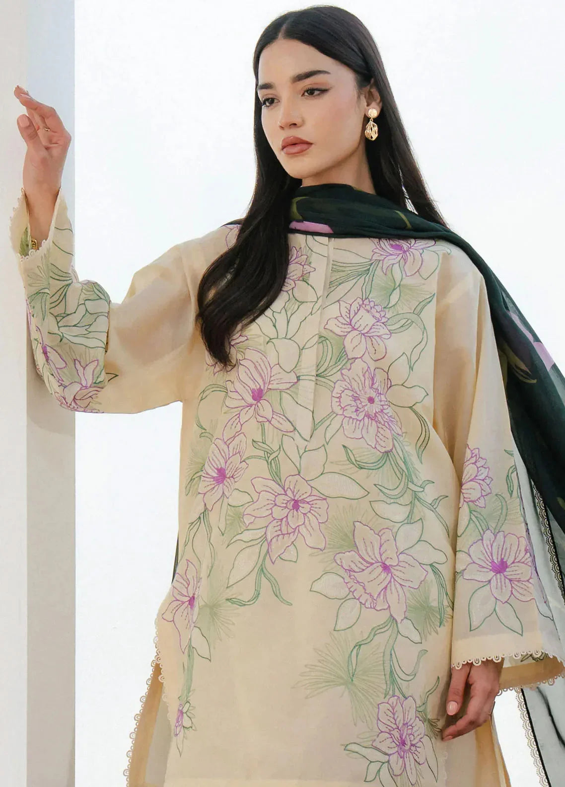 COCO LAWN EMB 2pc UNSTITCHED (#001)