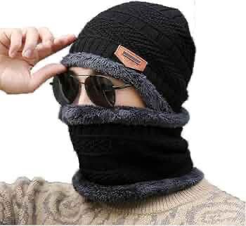 Beanie Wool Cap With Neck Warmer. Full Set-2 Pieces